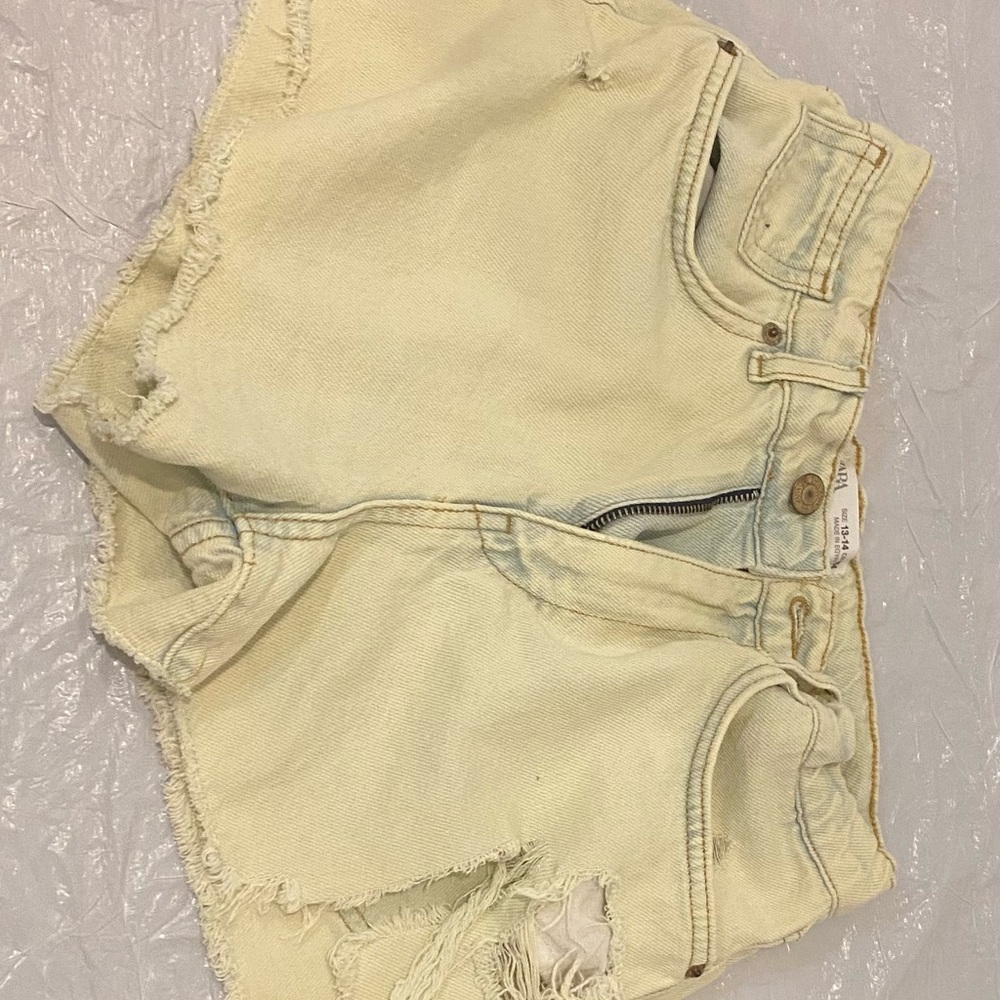 Stylish pastel yellow Denim Shorts